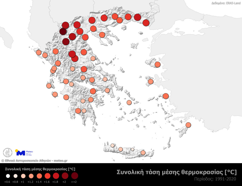 Πάνω από 1.5 βαθμό η αύξηση της μέσης θερμοκρασίας στην Ελλάδα τα τελευταία 30 χρόνια – Η Ελλάδα hotspot της κλιματικής αλλαγής