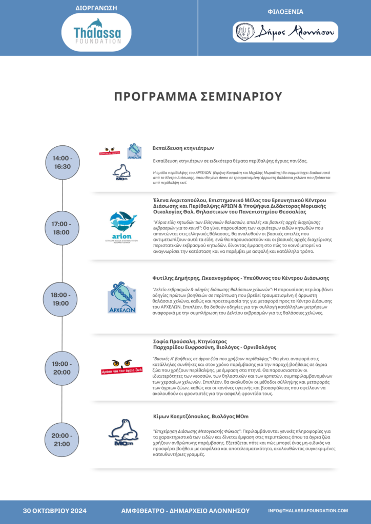 Σεμινάριο πρώτων βοηθειών προς την Άγρια Ζωή από το ίδρυμα Thalassa